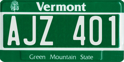 VT license plate AJZ401