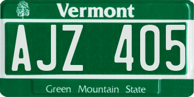 VT license plate AJZ405