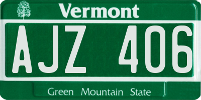 VT license plate AJZ406