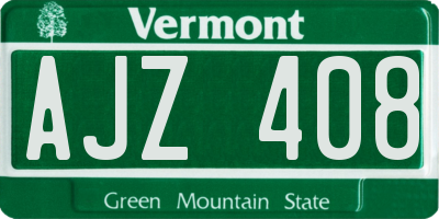 VT license plate AJZ408