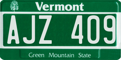 VT license plate AJZ409