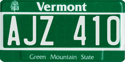 VT license plate AJZ410