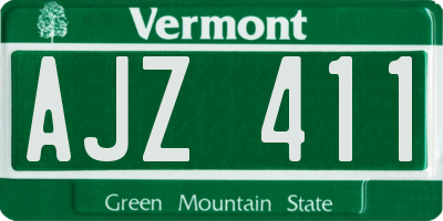 VT license plate AJZ411