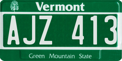 VT license plate AJZ413