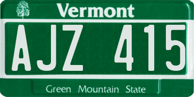 VT license plate AJZ415