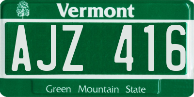 VT license plate AJZ416