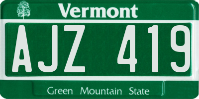 VT license plate AJZ419