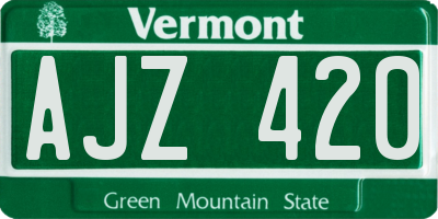 VT license plate AJZ420
