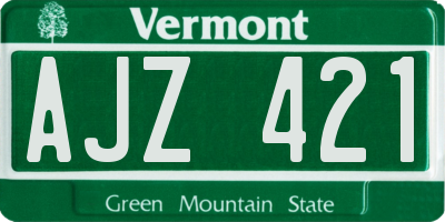 VT license plate AJZ421