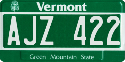 VT license plate AJZ422