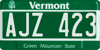 VT license plate AJZ423