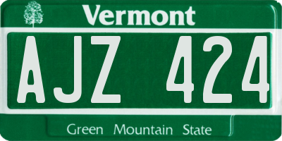VT license plate AJZ424