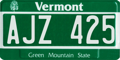 VT license plate AJZ425