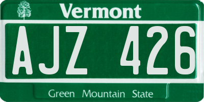VT license plate AJZ426