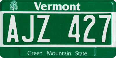 VT license plate AJZ427