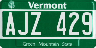 VT license plate AJZ429