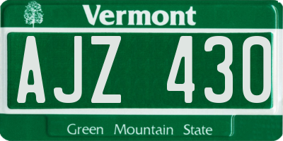 VT license plate AJZ430