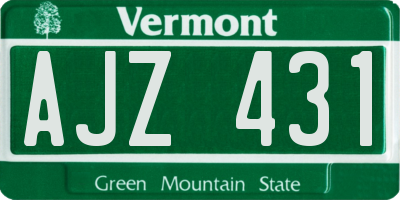 VT license plate AJZ431