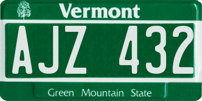 VT license plate AJZ432