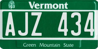 VT license plate AJZ434