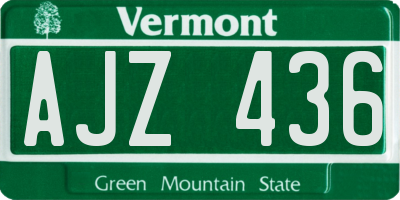VT license plate AJZ436
