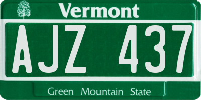 VT license plate AJZ437