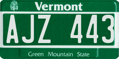 VT license plate AJZ443