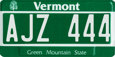 VT license plate AJZ444