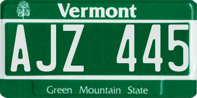 VT license plate AJZ445