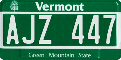 VT license plate AJZ447
