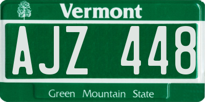 VT license plate AJZ448