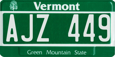 VT license plate AJZ449