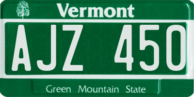 VT license plate AJZ450