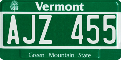 VT license plate AJZ455