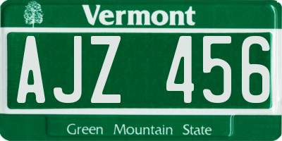 VT license plate AJZ456