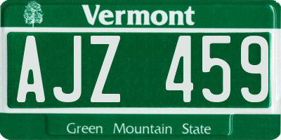 VT license plate AJZ459