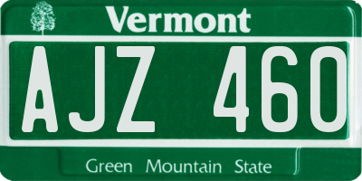 VT license plate AJZ460