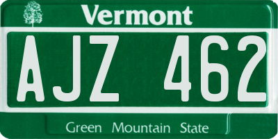 VT license plate AJZ462