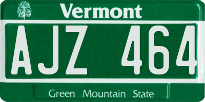 VT license plate AJZ464