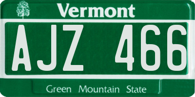 VT license plate AJZ466