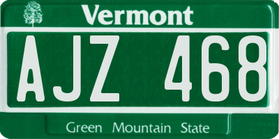 VT license plate AJZ468