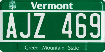 VT license plate AJZ469