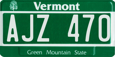 VT license plate AJZ470