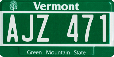 VT license plate AJZ471