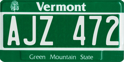 VT license plate AJZ472