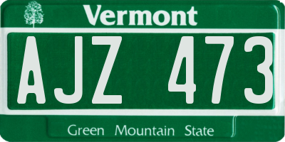 VT license plate AJZ473