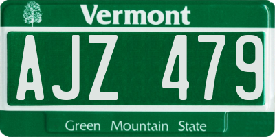 VT license plate AJZ479