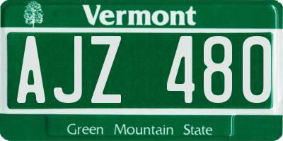 VT license plate AJZ480