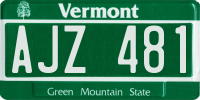 VT license plate AJZ481