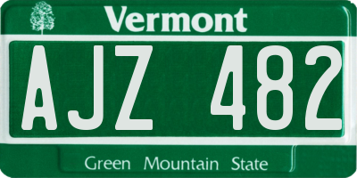 VT license plate AJZ482